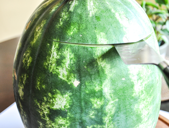 HOw to make a watermelon keg.  Step-by-step photo instructions!