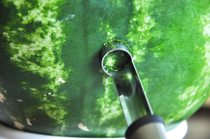 HOw to make a watermelon keg.  Step-by-step photo instructions!