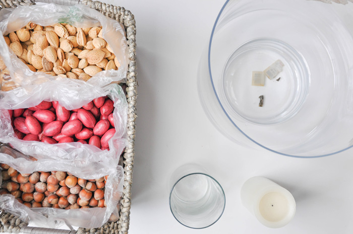 Using whole nuts in your Thanksgiving decor lends an organic feel to your Thanksgiving Table