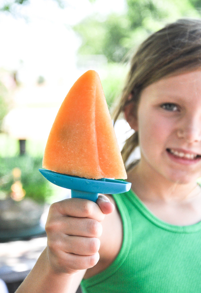 Minty Cantaloupe Popsicles