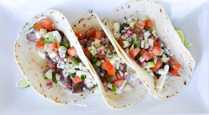 Lamb Asada Tacos with Cucumber Salsa