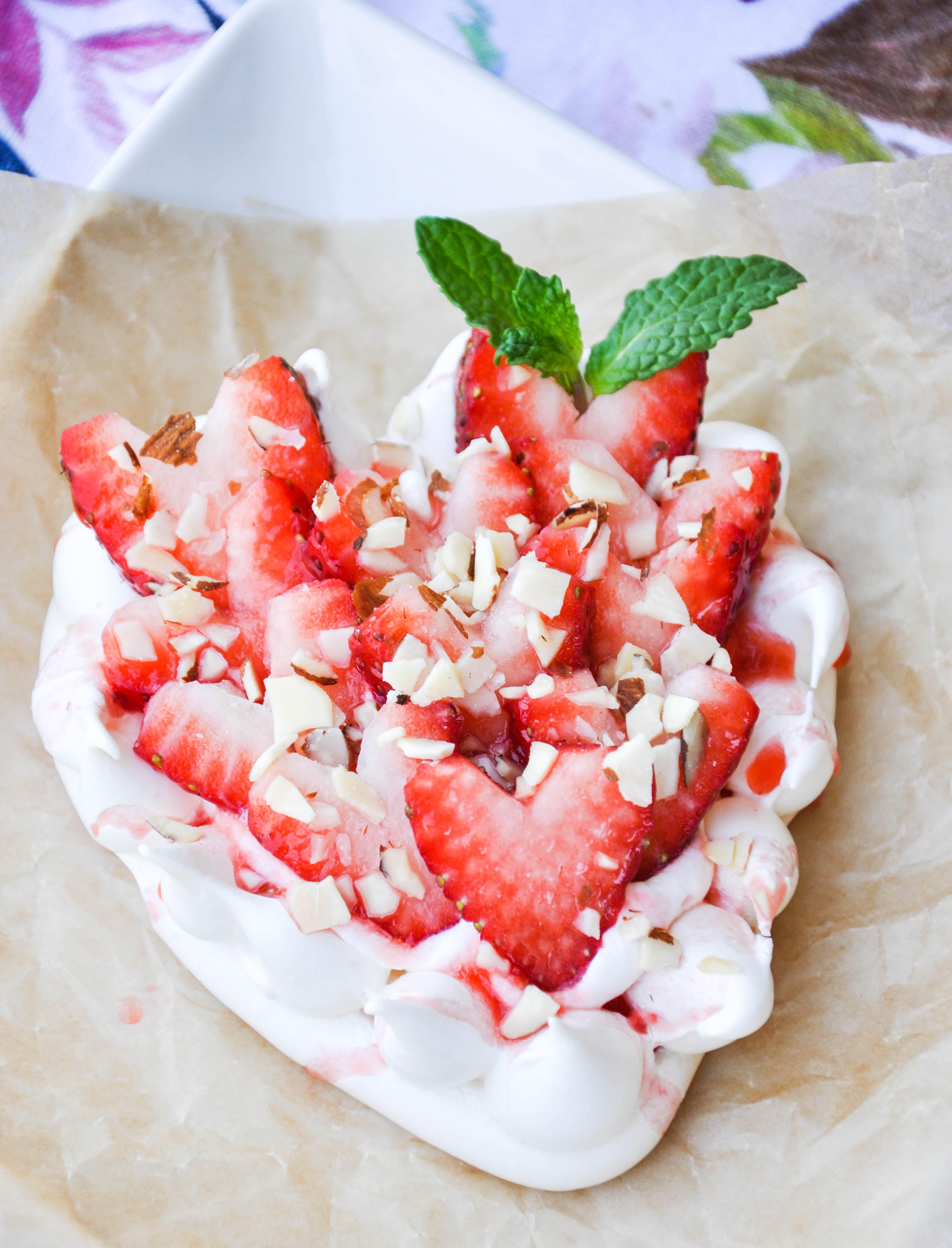 Strawberry Almond Pavlova Heart