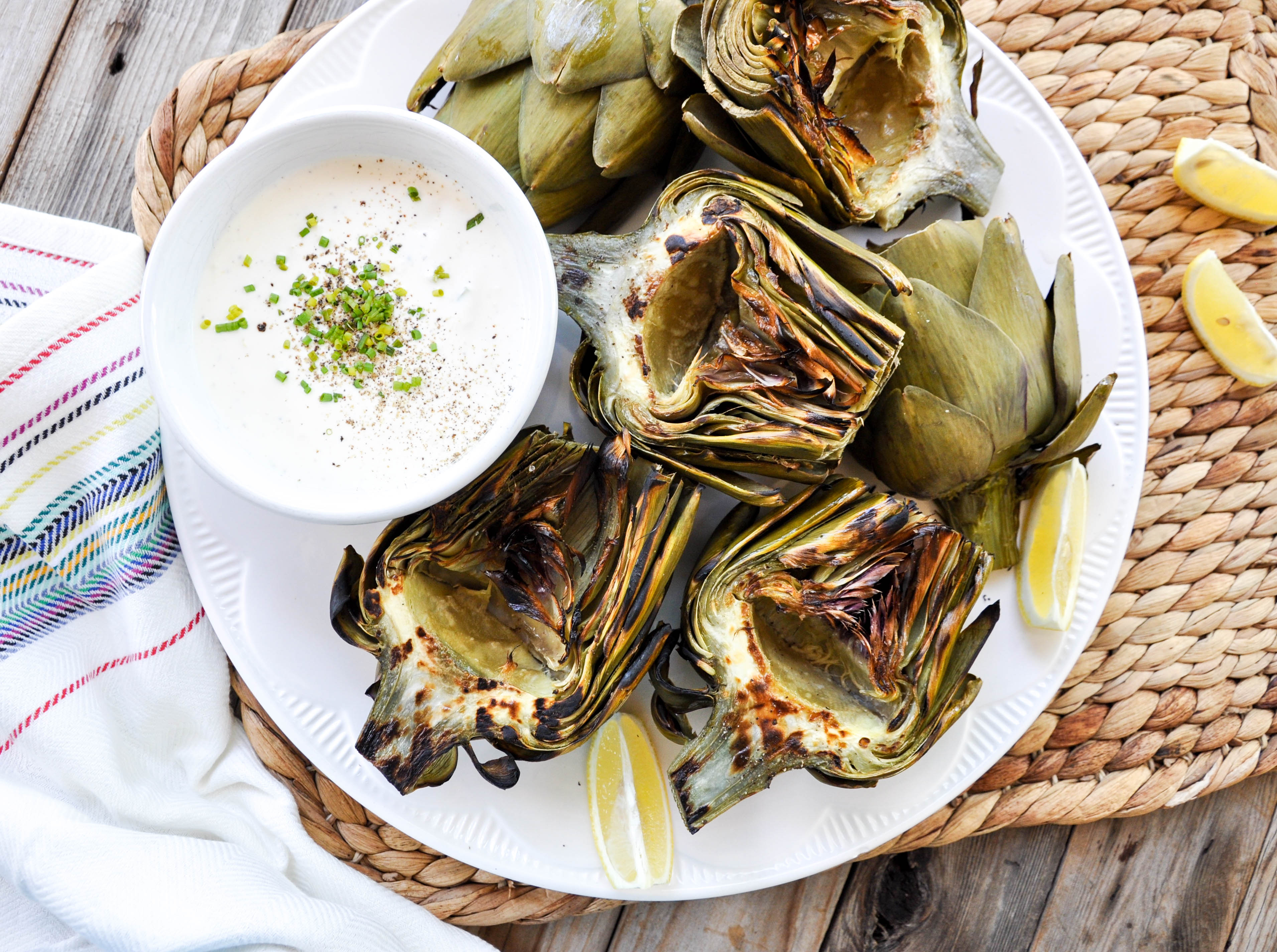 Grilled Artichoke with Zesty Garlic Aioli