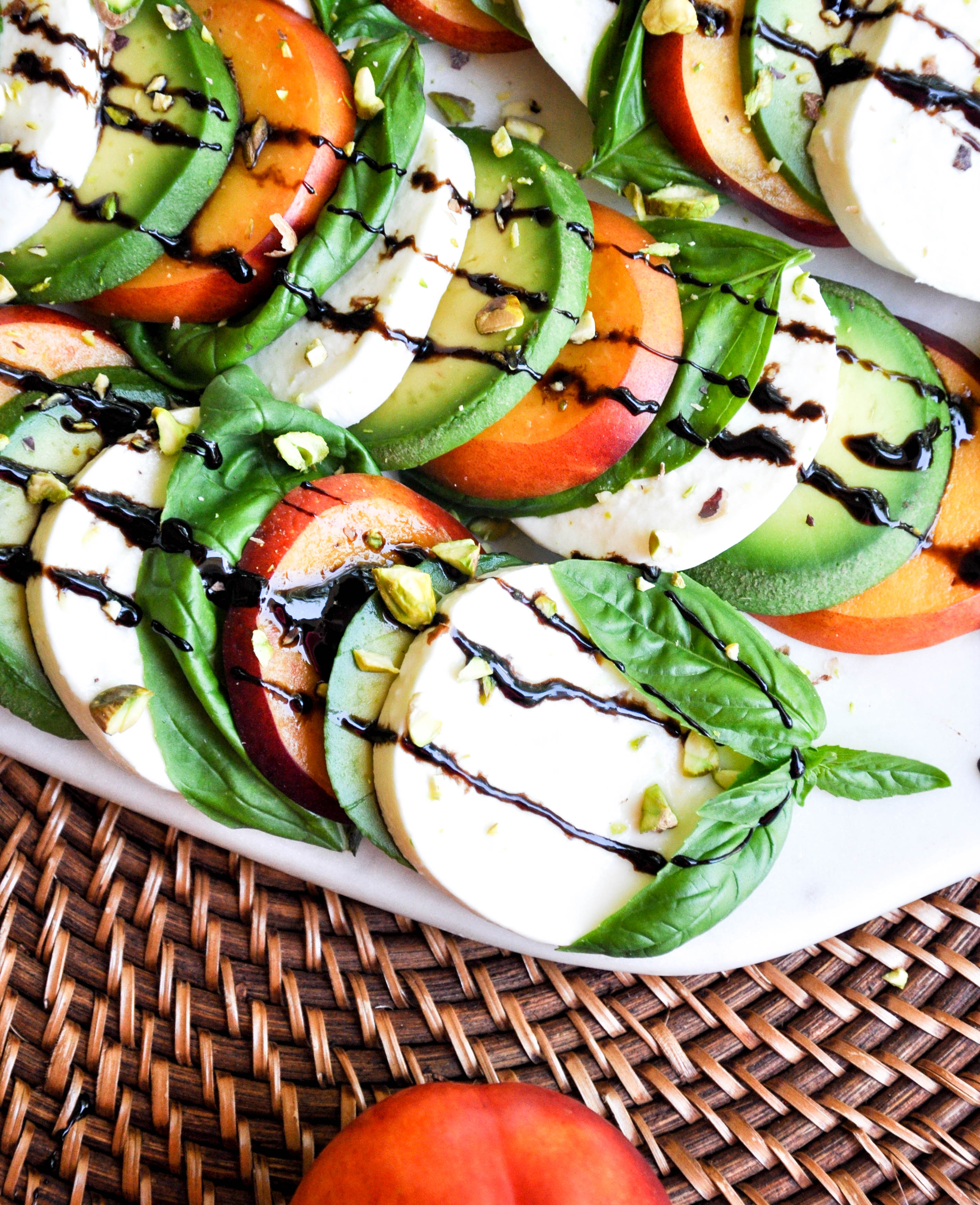 Nectarine Avocado Caprese Stack