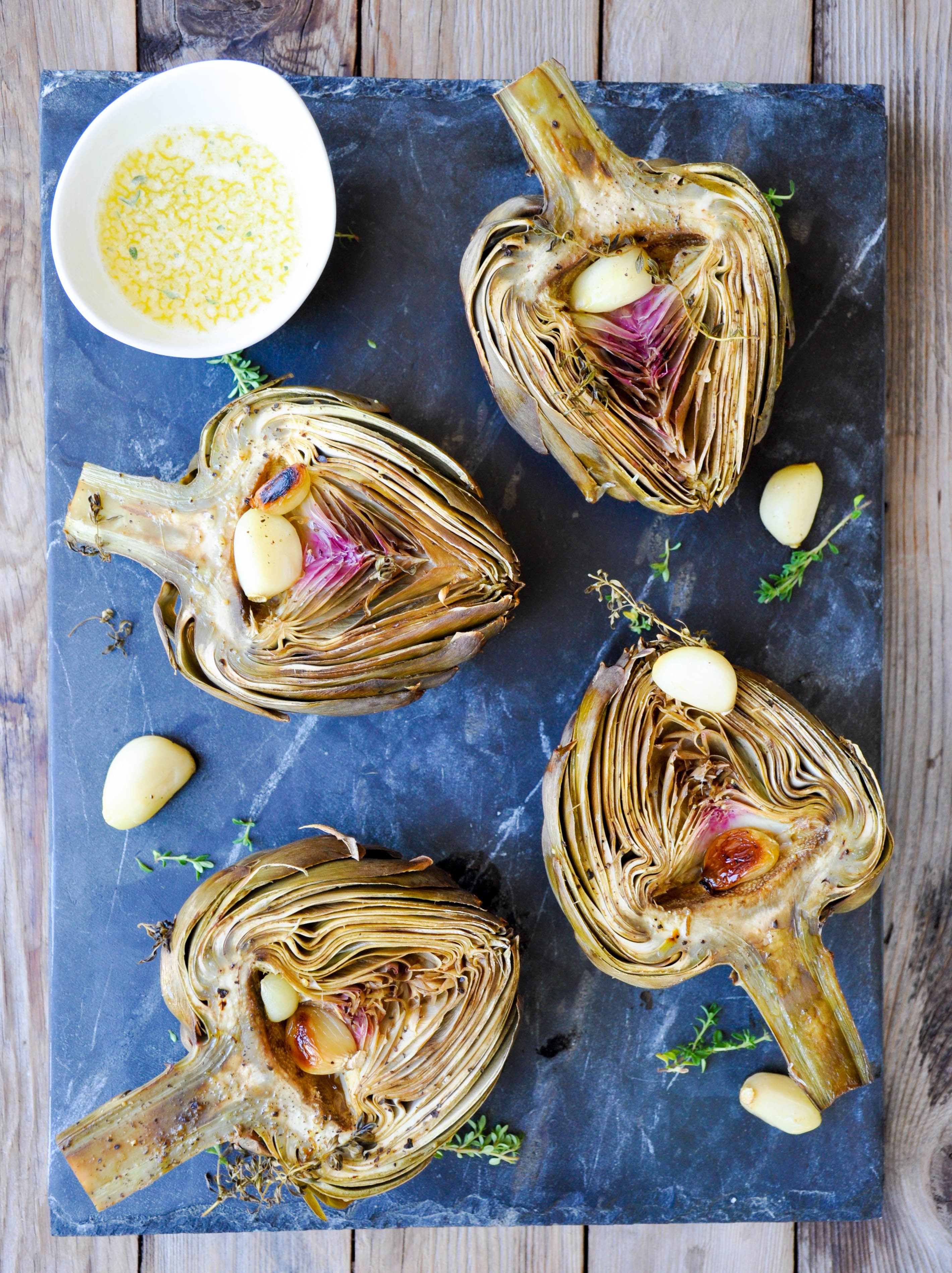 Herbaceous Roasted Artichoke with Garlic and Lemons