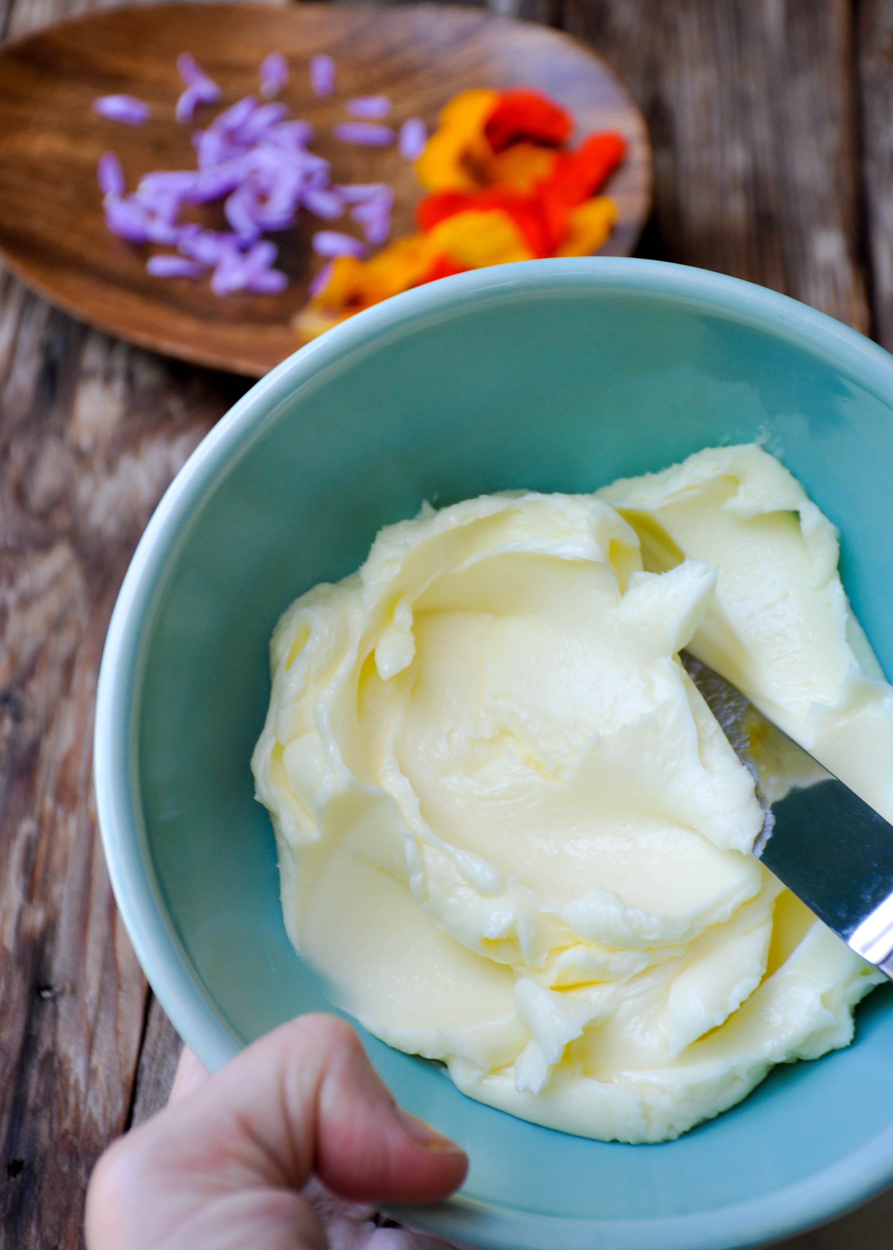 floral butter using edible flowers and herbs