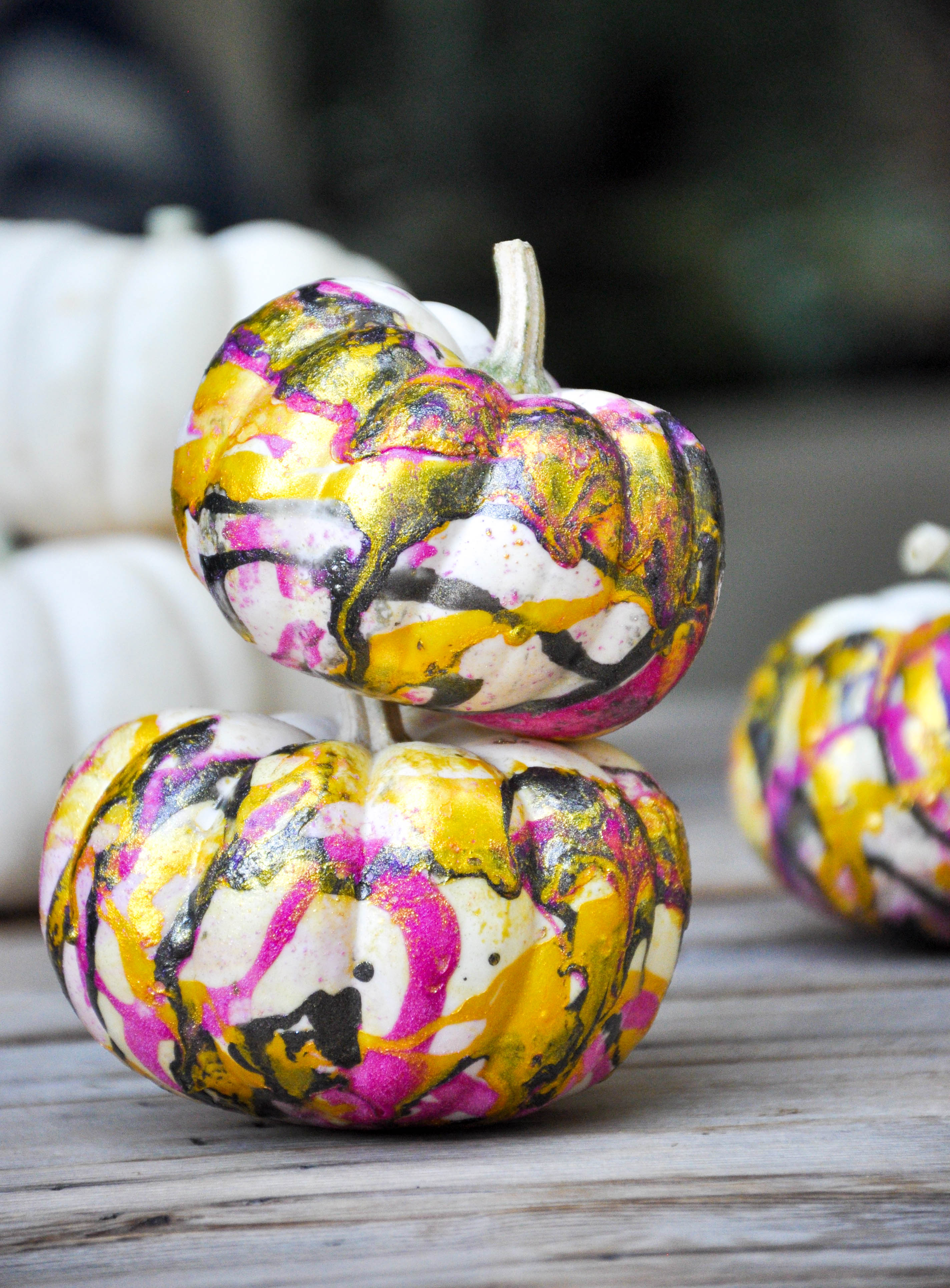 DIY Marbleized Pumpkins